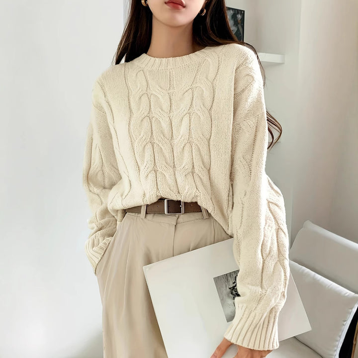 Femme Chunky Kabelstrikpullover Stilla