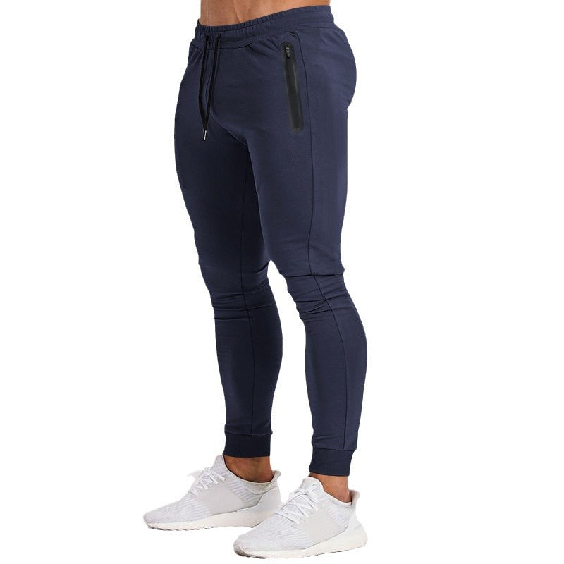 Herren nan slim fit funktionel joggingbuks med vandtæt lynlås lomme og elastisk talje Skovae
