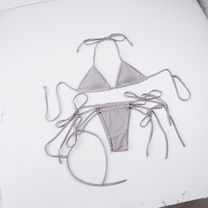 Damen Bikini-Set mit verstellbaren Trägern und funkelnden Elementen Skovae