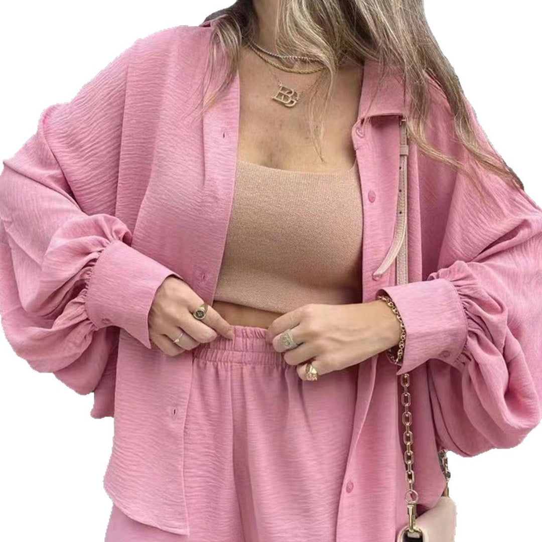 Dame Oversized Skjorte med Flæseærmer og Behagelig Pasform Stilla