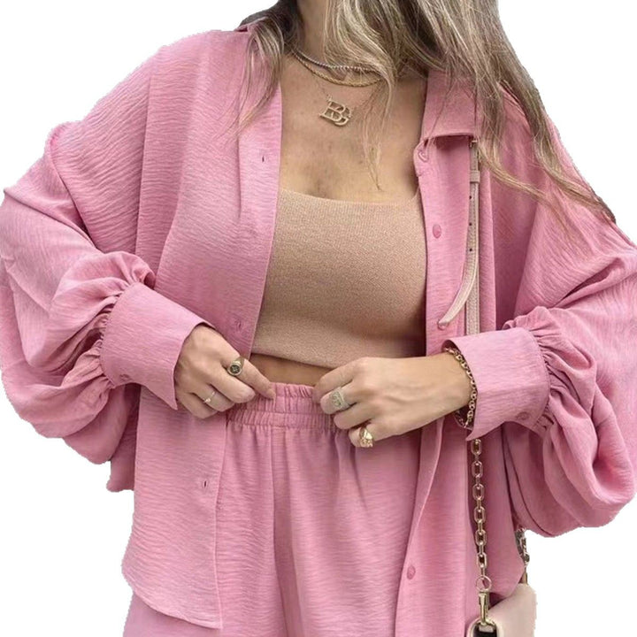 Dame Oversized Skjorte med Flæseærmer og Behagelig Pasform Stilla