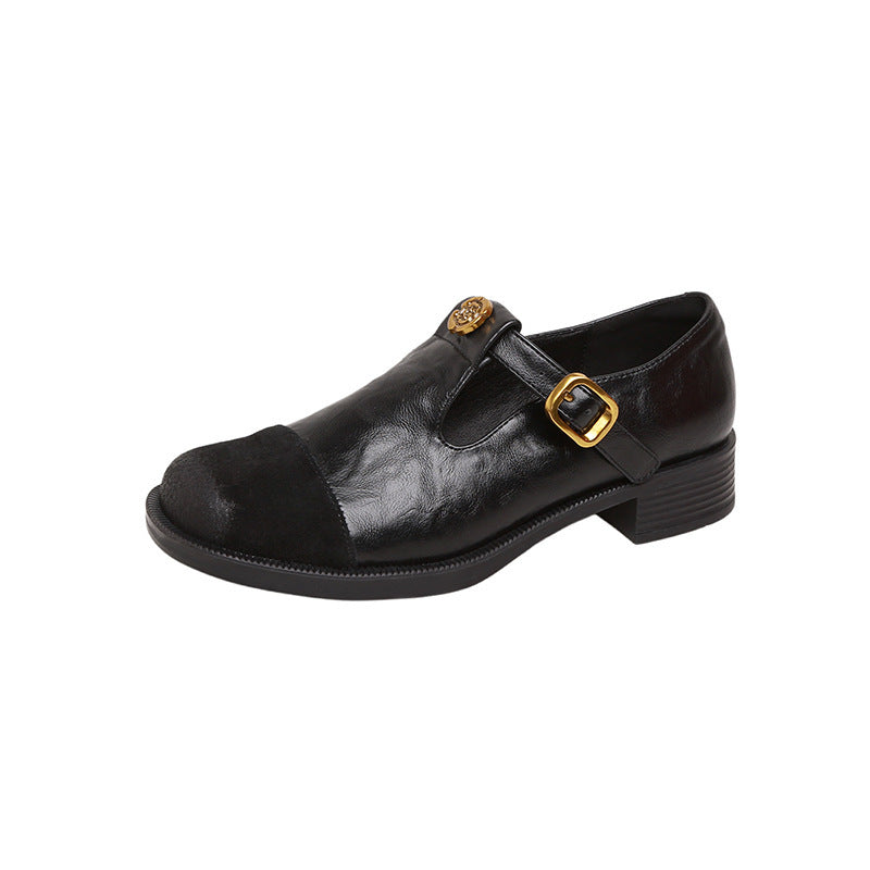 Kvinder Elegante Læder Mary Jane Clogs med Dekorativ Spænde Stilla