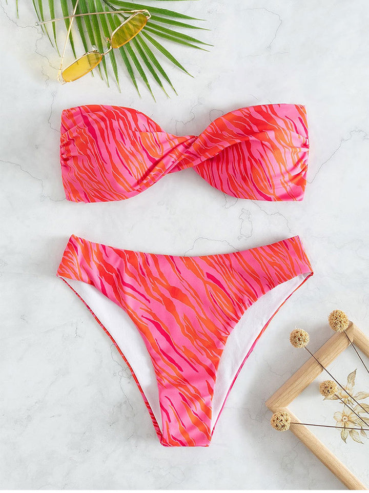 Damer Stilfuldt Twist Front Bikini Sæt Stilla