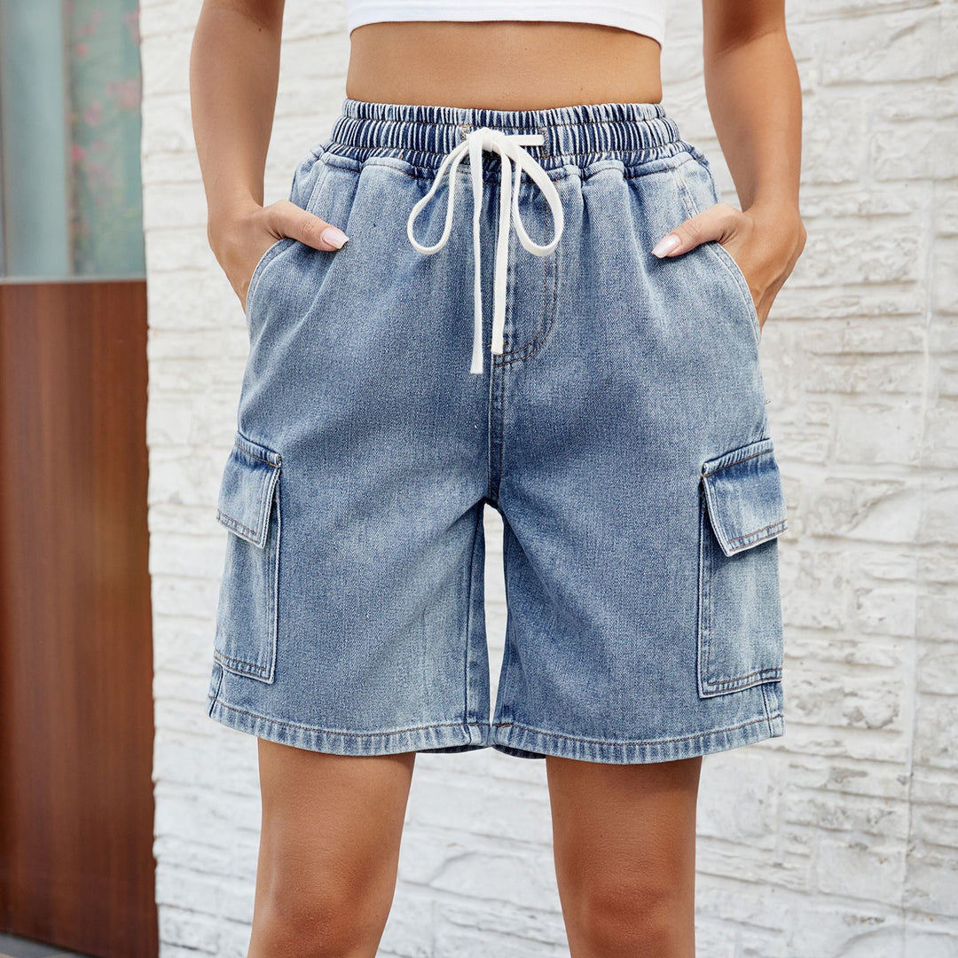 Dame Cargo-Shorts med elastisk liv og praktiske sidelommer Stilla