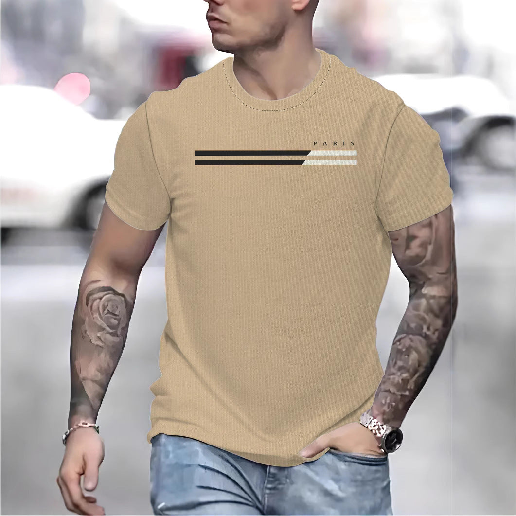 Herrer T-shirt med stilfuldt linjemønster Stilla