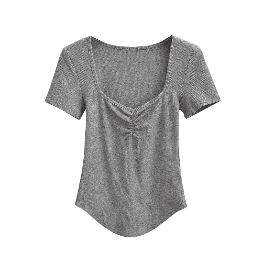 Femme Kortærmet Raffung Detail Top Stilla