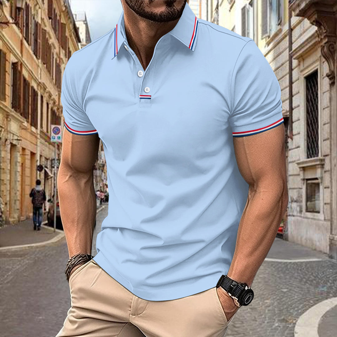 Herrernes elegante og sporty polo skjorte med struktureret krave Stilla