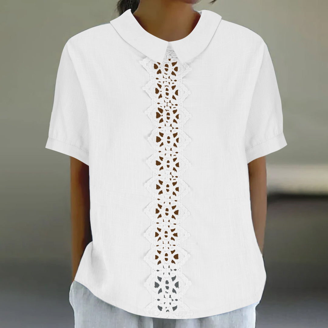 Dame Spids-Detail Kortærmet Bluse Stilla