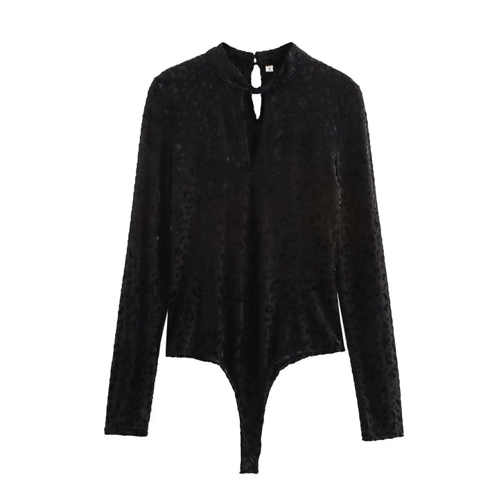Dame Langærmet Leopard Print Body Stilla