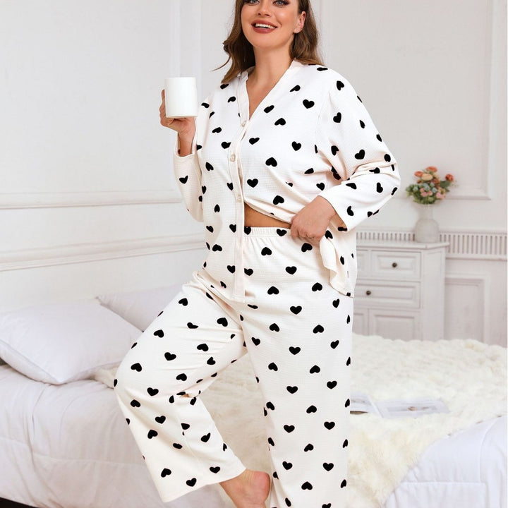 Dame pyjamasæt med hjerte-mønster Stilla