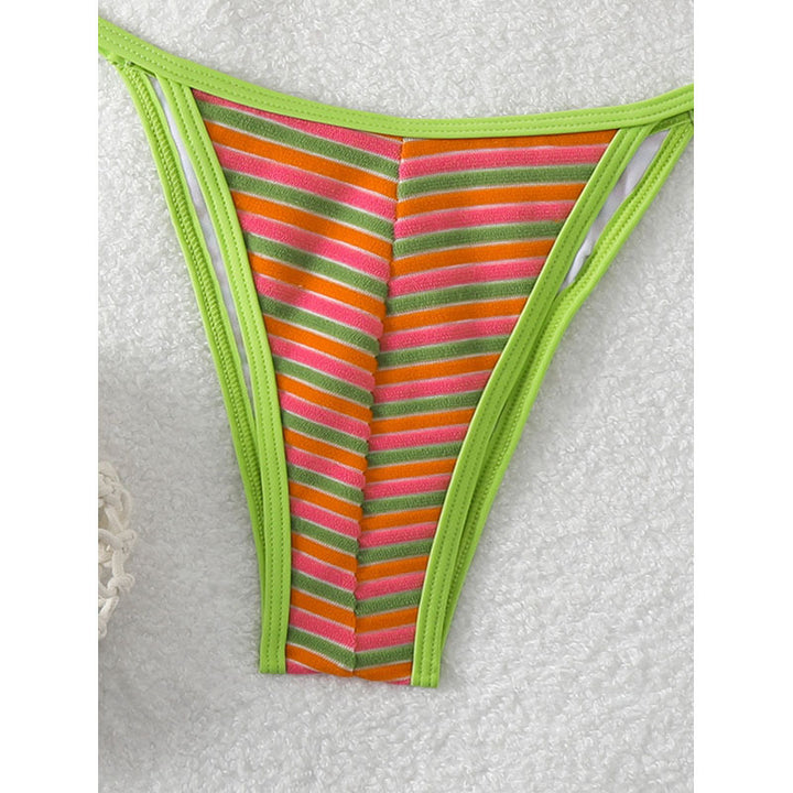 Dame triangel-bikini med dekorativt bindebånd Skovae