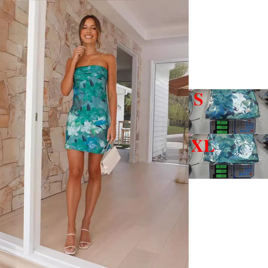 Kvindernes bandeau kjole med blomstrede accenter og tætsiddende snit
