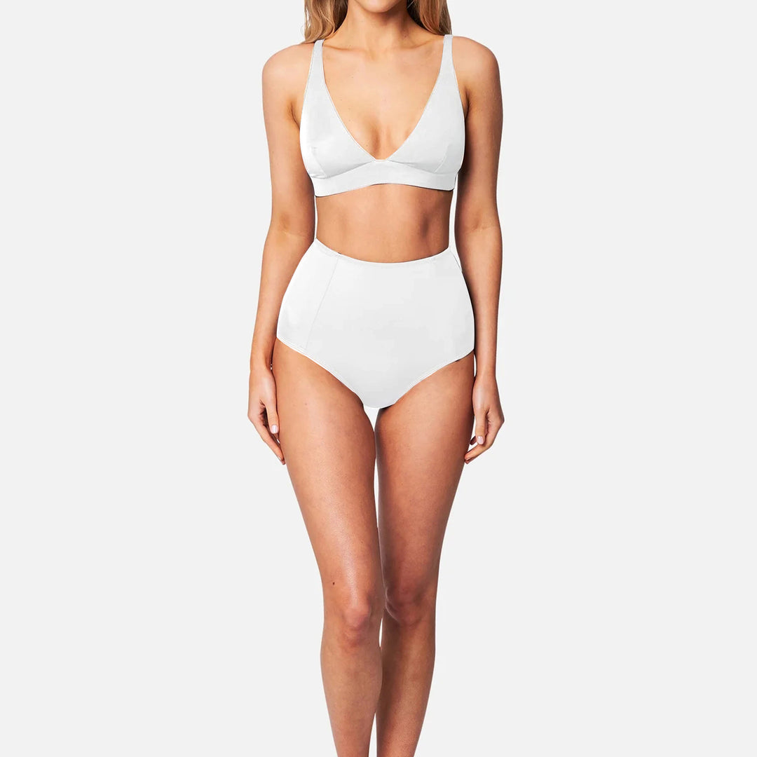 Damer Højskåret Bikini med dyb V-udskæring Skovae