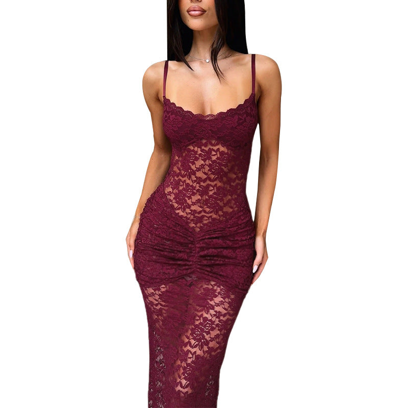 Dame Spids-Maxi Kjole med raffineret design Skovae