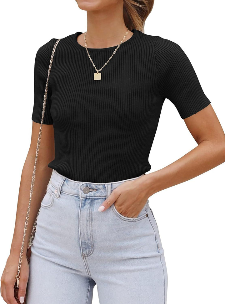 Dame figursyet Premium Rib T-shirt Stilla