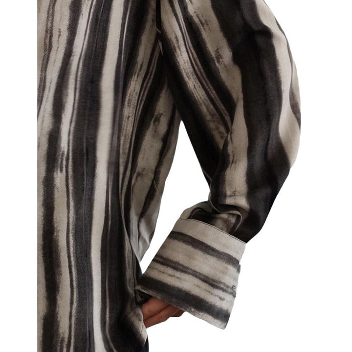 Dame Oversized stribet bluse shirt med knapdetaljer Stilla