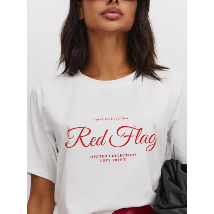 Dame T-shirt med kreativt kærlighedstryk og afslappet pasform Stilla