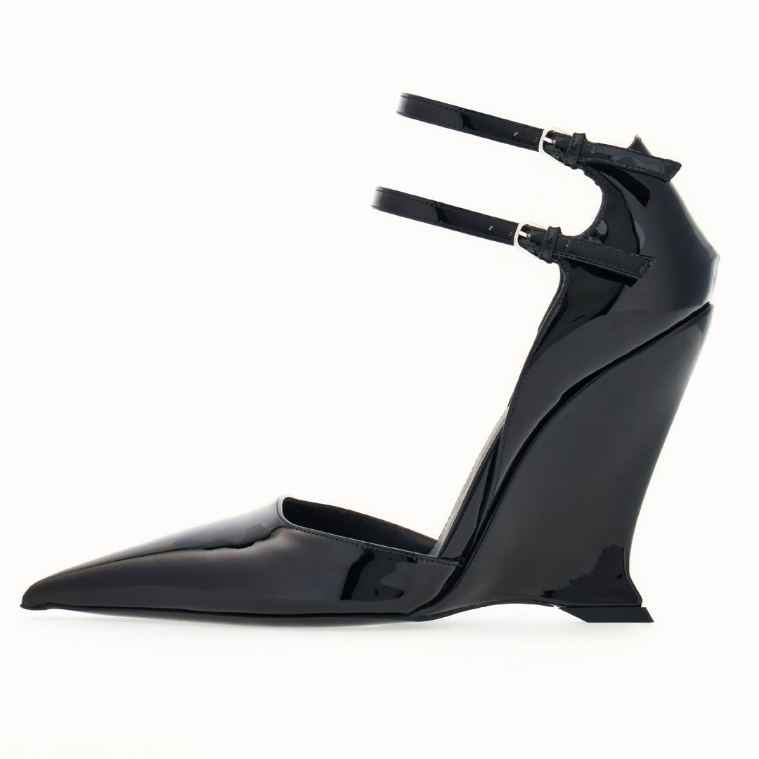 Femme Elegante Syntetisk Skindsål Wedge Pumps Stilla