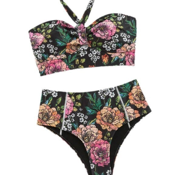 Dame Høj talje Floral To-delt Bikini-sæt Stilla