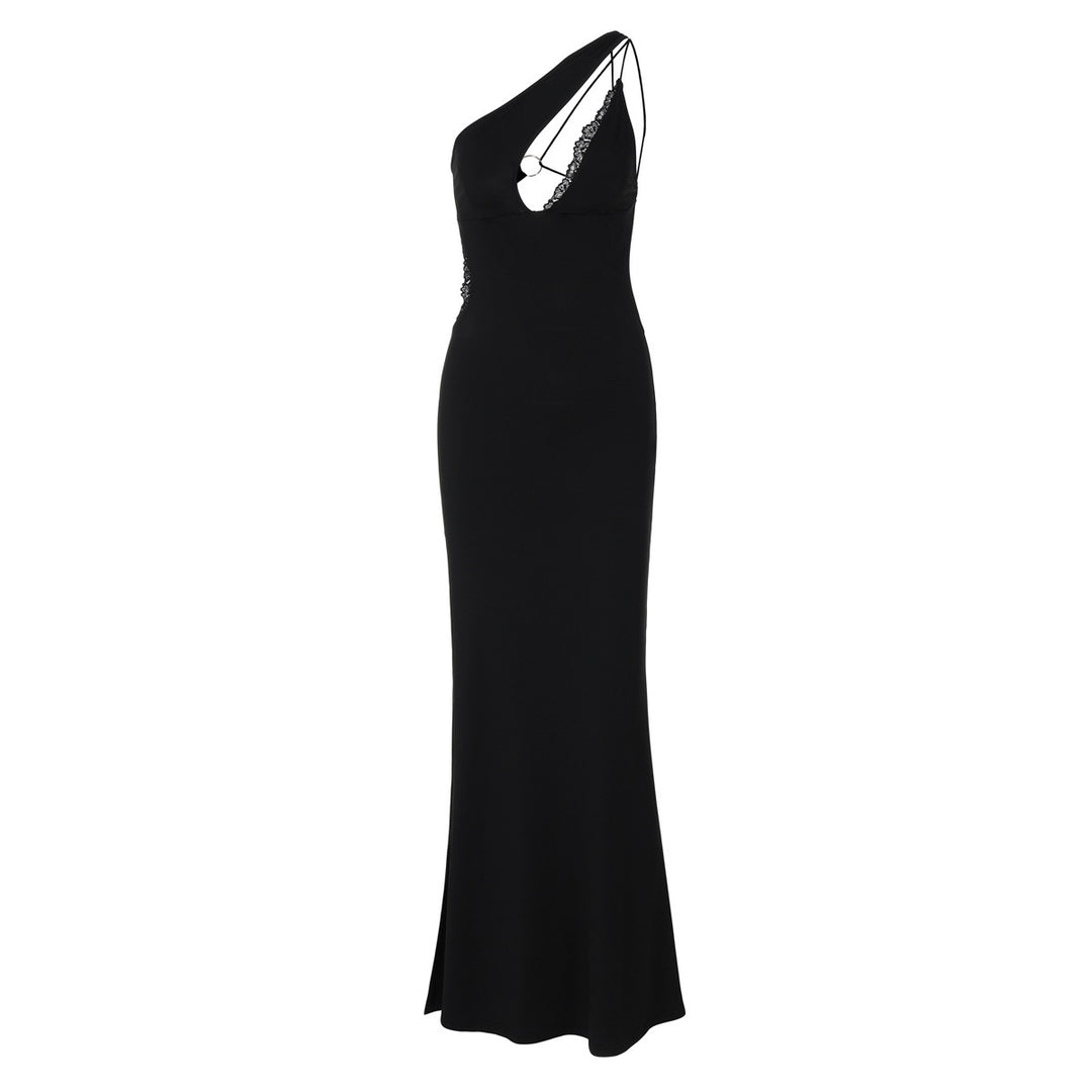 Damer Elegant Maxikjole med raffineret One-Shoulder Design og Cut-Out Elementer Stilla