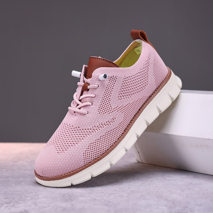 Dame nan strikket Derby-sneaker med fleksibel rillebund og polstret komfortsål Skovae