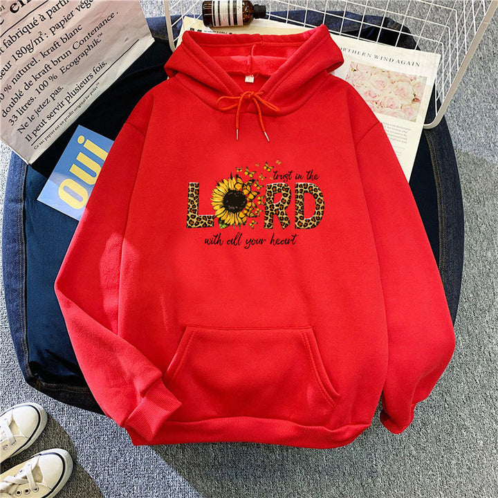 Kvinders hoodie med inspirerende solsikke design Skovae