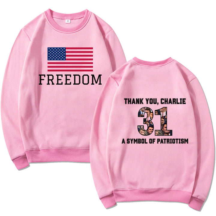 Kvinders sweatshirts med patriotisk tryk og blødt materiale Stilla
