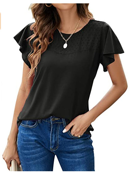 Dame mode bluse skjorte med flæse detaljer Stilla