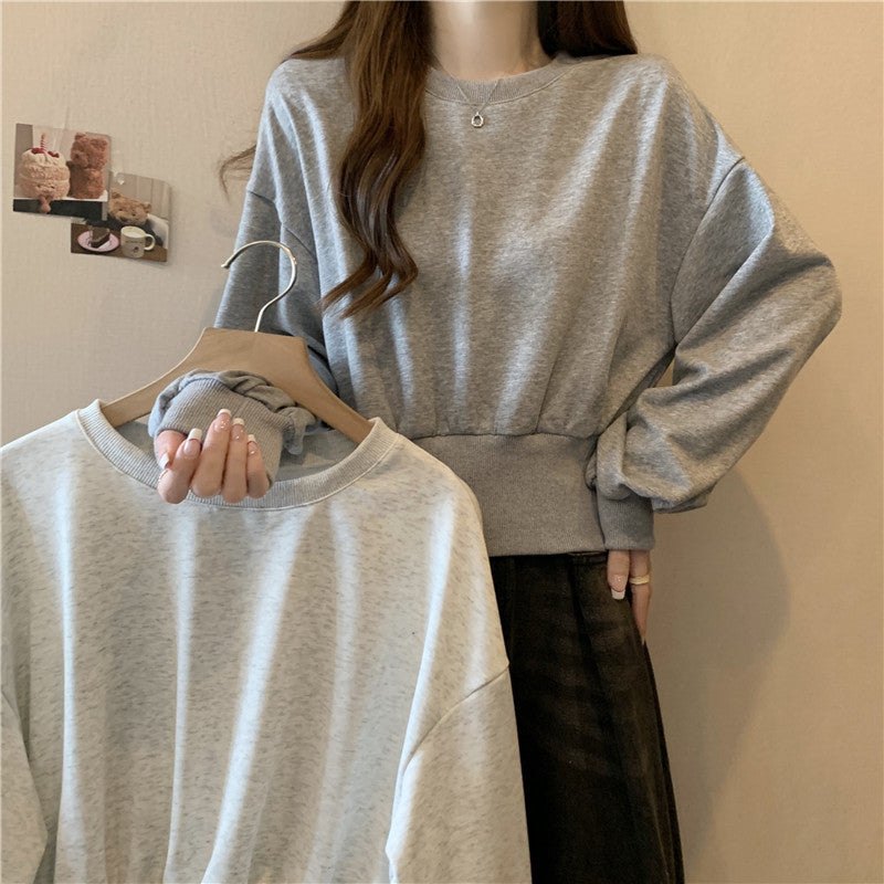 Femme Cropped Tekstureret Pullover Sweatshirt Stilla