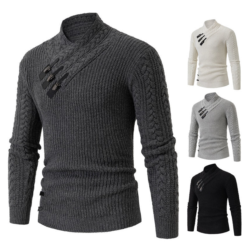 Herre Høj kvalitet Kabel strik Pullover Sweater Stilla