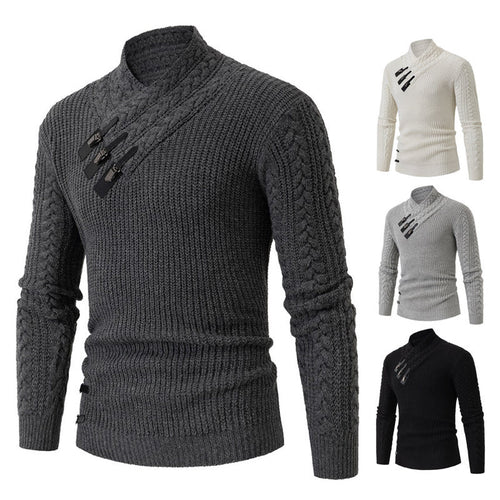 Herre Høj kvalitet Kabel strik Pullover Sweater Stilla