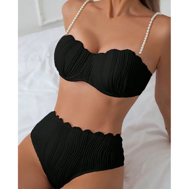 Dame Kvalitets Push-Up Bikini med Skulptur-Ribdesign Skovae