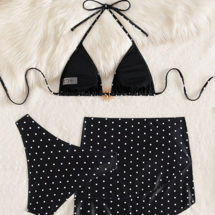 Damebikini med elegant prikmønster Skovae