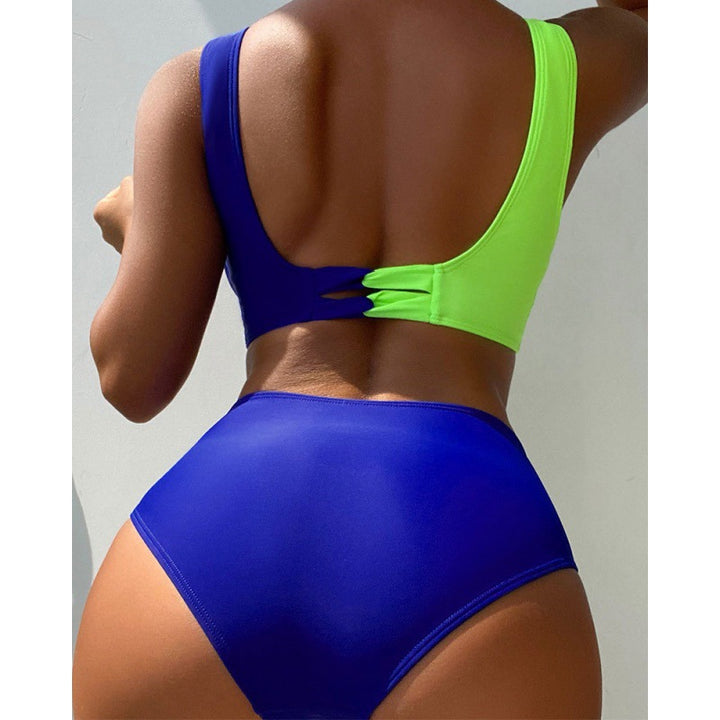 Dame Sporty Farveblok Bikini Sæt Stilla