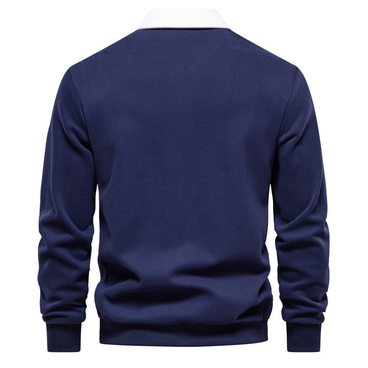 Herrer Langærmet Poloshirt med elegant krave og blød bomuldsblanding Stilla