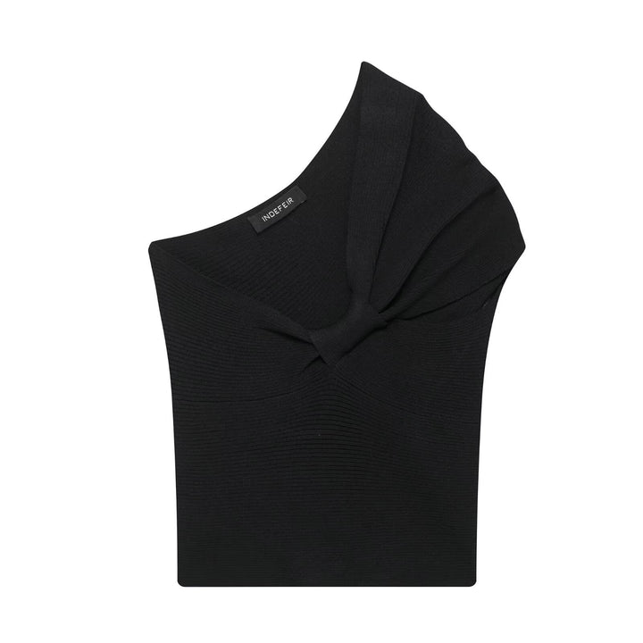 Femme Asymmetrisk Sløjfedetalje-Top Stilla