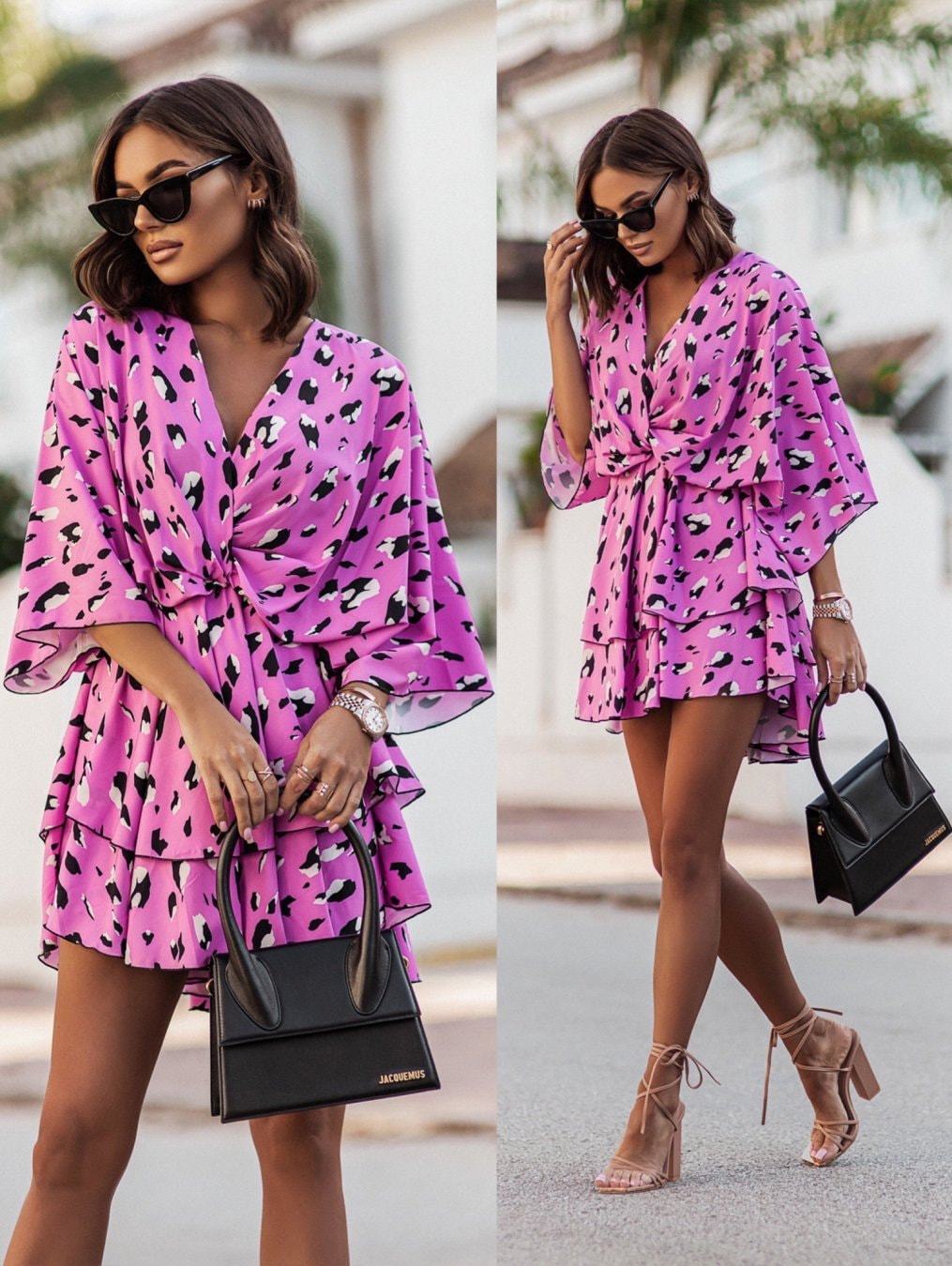 Dame Floral Lag Mini Kjole Stilla