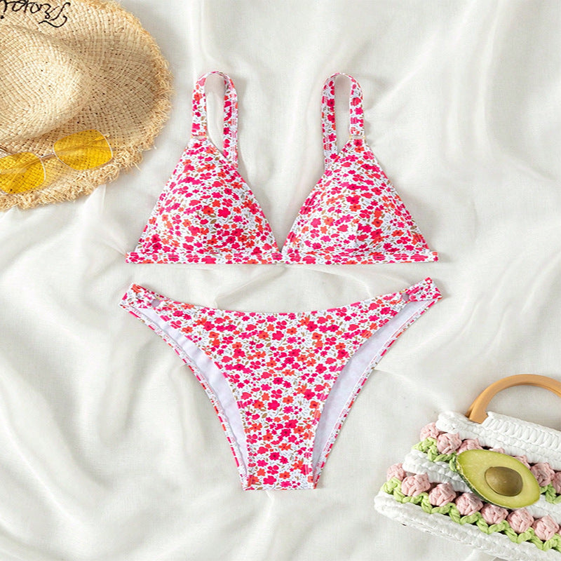 Dame triangel-bikini med blomsterprint Skovae