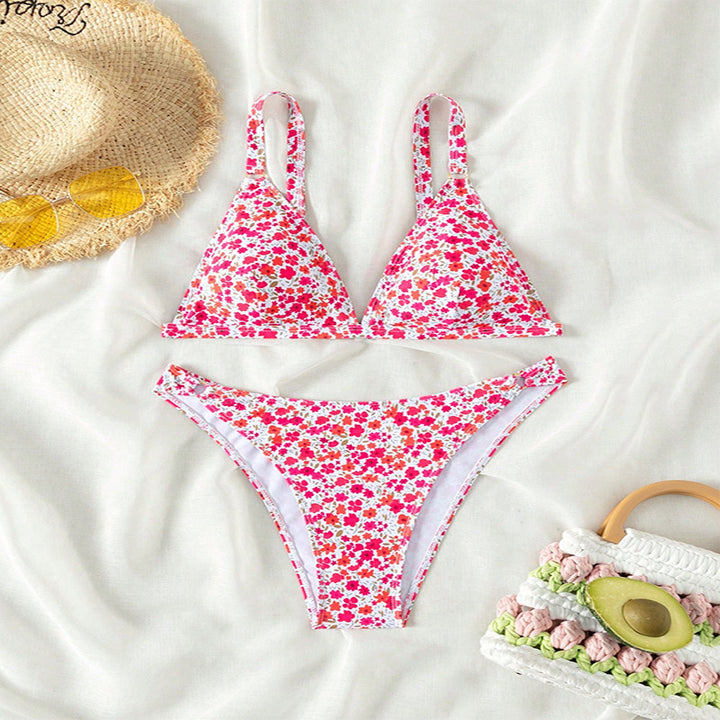 Dame triangel-bikini med blomsterprint Skovae