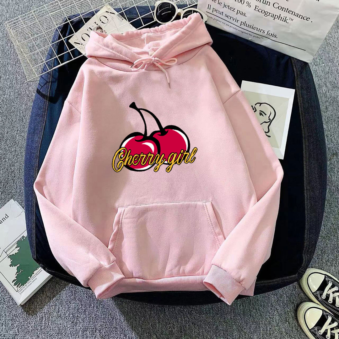 Kvinderne hoodie med munter kirsebærmotiv Skovae