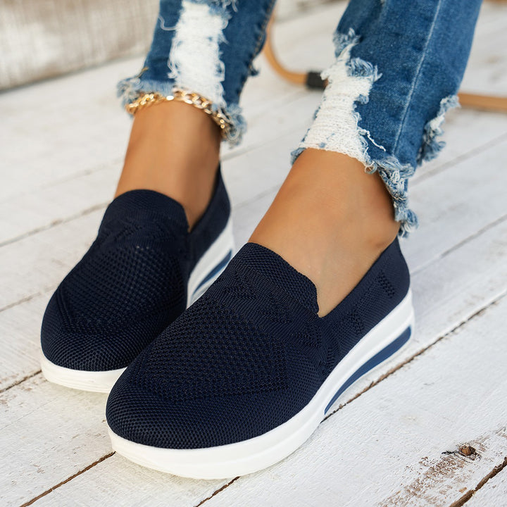 Dame Slip-On Sneakers med åndbart mesh-overdel og polstret sål Stilla