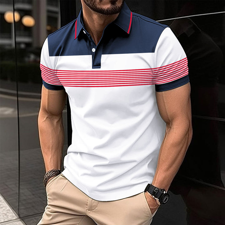 Herren polo shirt med moderne stribemønster og åndbare materialer Stilla