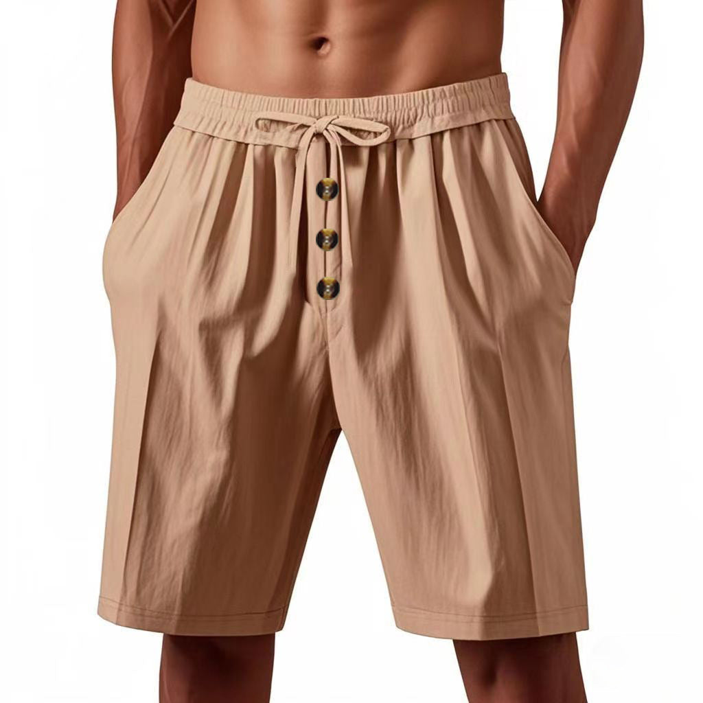 Herrer stilfulde sommershorts med knaplukning og elastisk talje Stilla