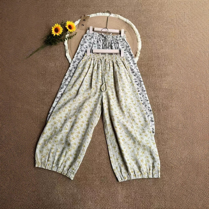 Dame Højttaljede Floraltryk Casual Culottes Stilla