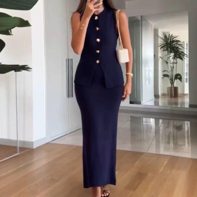 Femme Elegant To-delt Maxi Nederdel Sæt Stilla