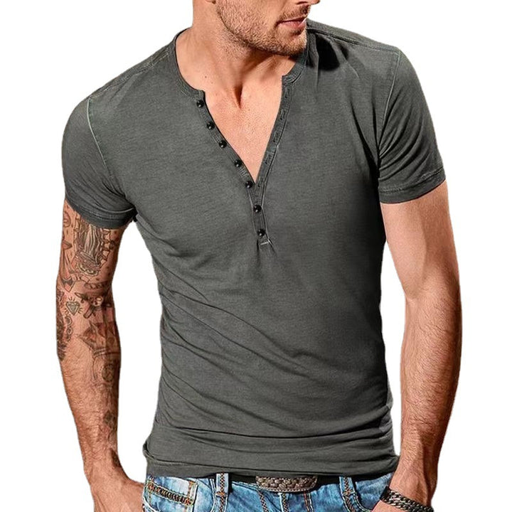 Herrer Fritid Kortærmet Henley T-Shirt Stilla 1752037952