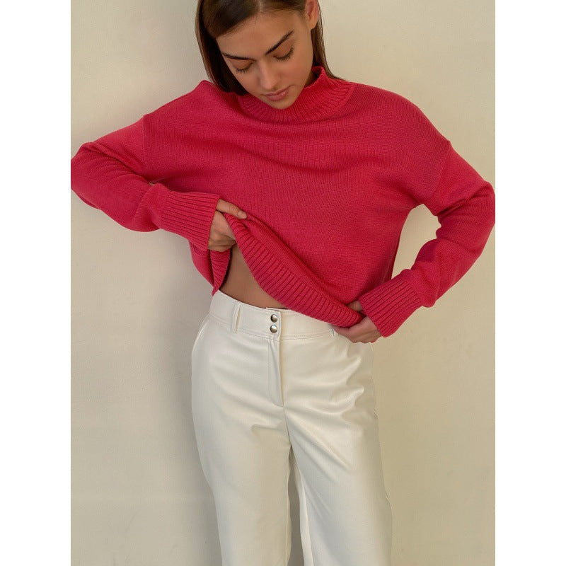 Dame hyggelig rullekrave sweater Stilla