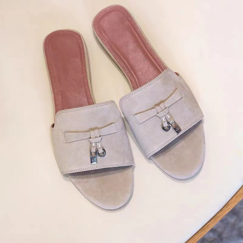 Dame Slide Mules med dekorativ sløjfedetalje Stilla