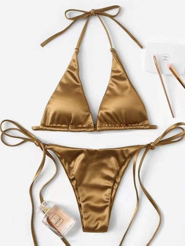 Dame Triangel-Bikini-sæt med justerbare stropper og elegant højt snit Stilla