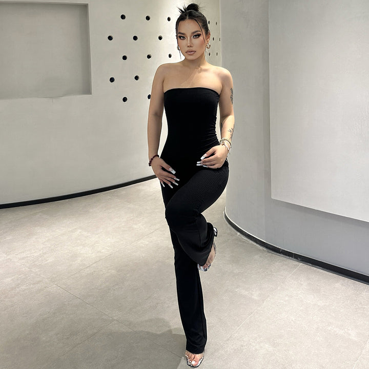 Dame Elegant Jumpsuit med smalle stropper og figursyet skæring Stilla